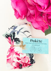 secret pocket travel scarf with floral print