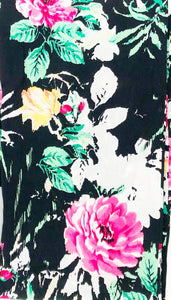 travel scarf with hidden pocket black floral print